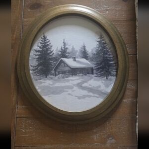 My Texas House Winter Hideaway Framed Holiday Wall Art 10.83x11.81